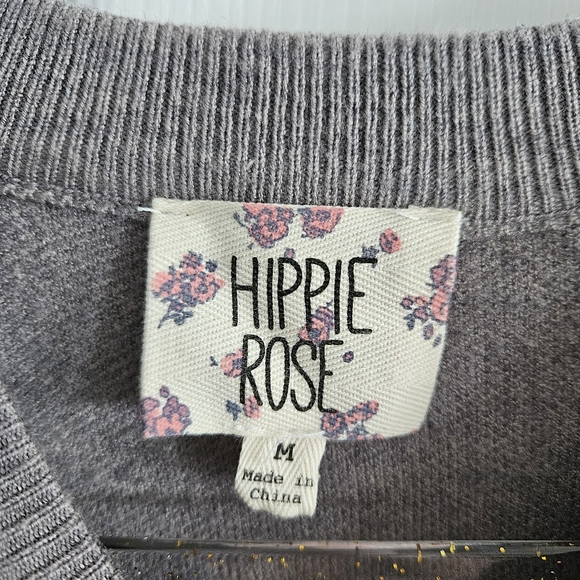 NWOT Hippie Rose Knit Teddy Bear Cropped Sweater - Picture 7 of 8